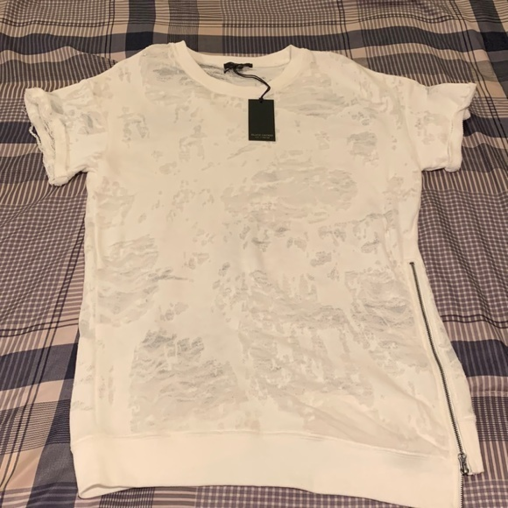 NWT Black Orchid‎ Denim burnout top